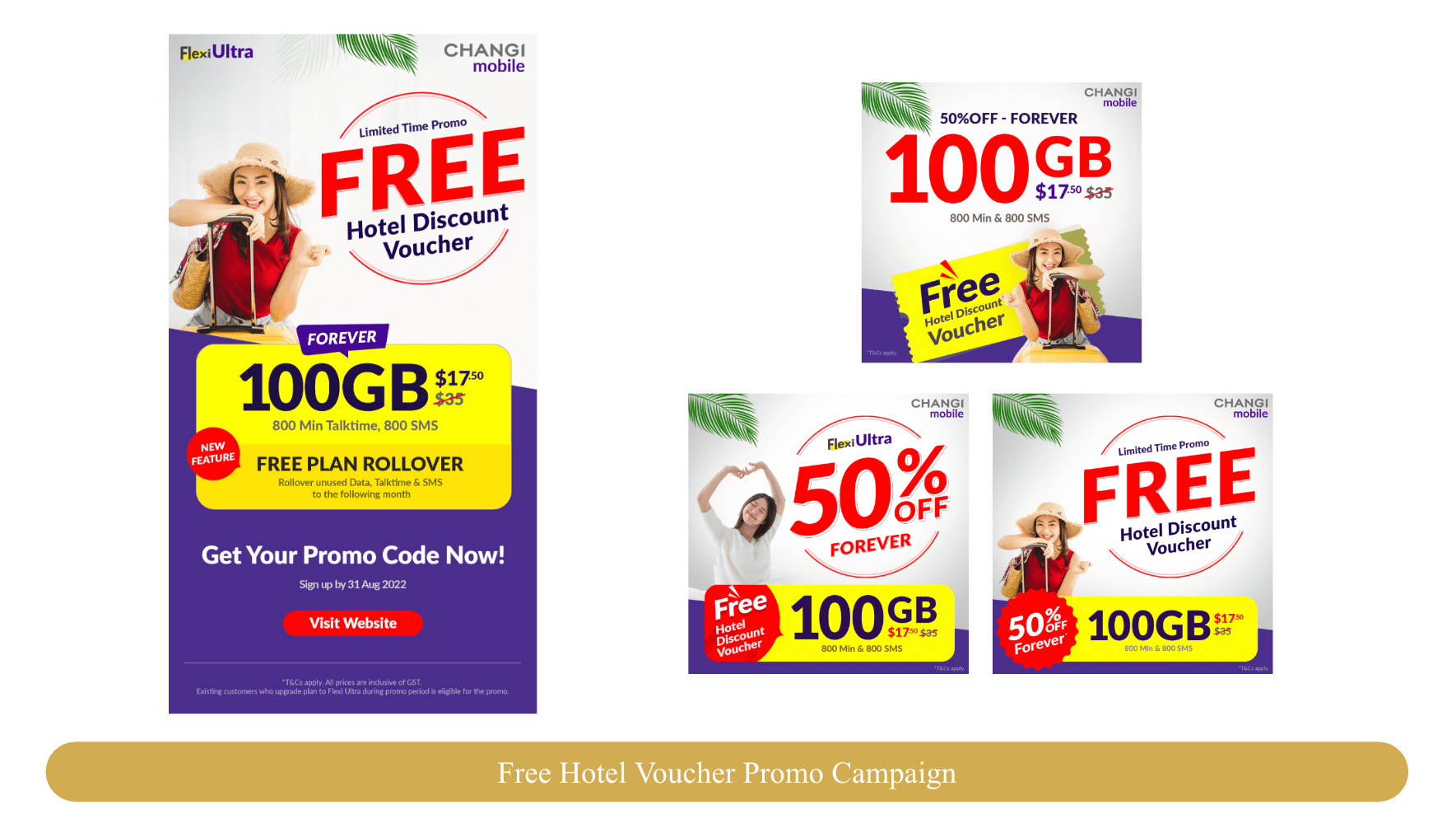 Changi Mobile Campaign Design. Free Voucher Campaign